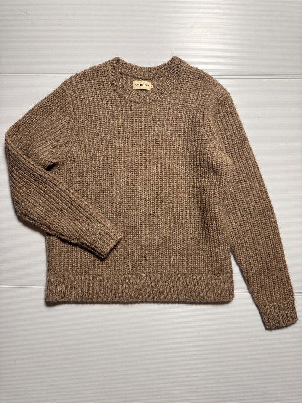 TAYLOR STITCH The Whaler Sweater Men's Oatmeal Alpaca Blend Crewneck Knit 42